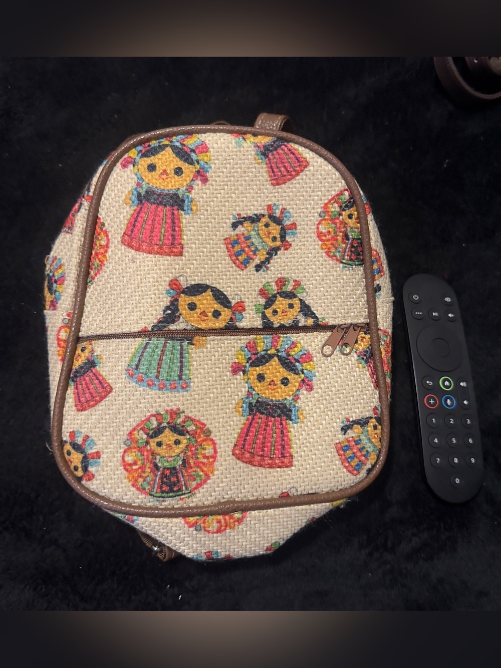 Lele Mexican  Doll Print Mini Backpack - Multicolor